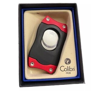 Colibri Straight S-Cut Cigar Cutter Red and Black